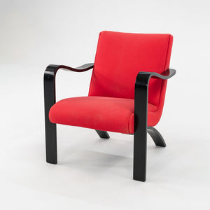 1990s Bentwood Lounge Chair by Thonet in Red Fabric with Ebonized Bentwood, 4x Available