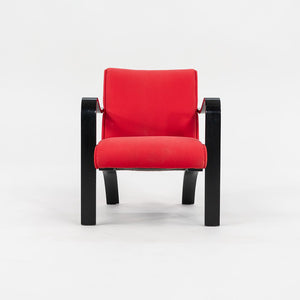 1990s Bentwood Lounge Chair by Thonet in Red Fabric with Ebonized Bentwood, 4x Available