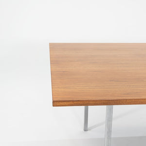 1960s Florence Knoll Walnut Dining or Conference Table with Chromed Steel Legs 34x72 in