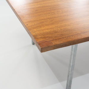1960s Florence Knoll Walnut Dining or Conference Table with Chromed Steel Legs 34x72 in