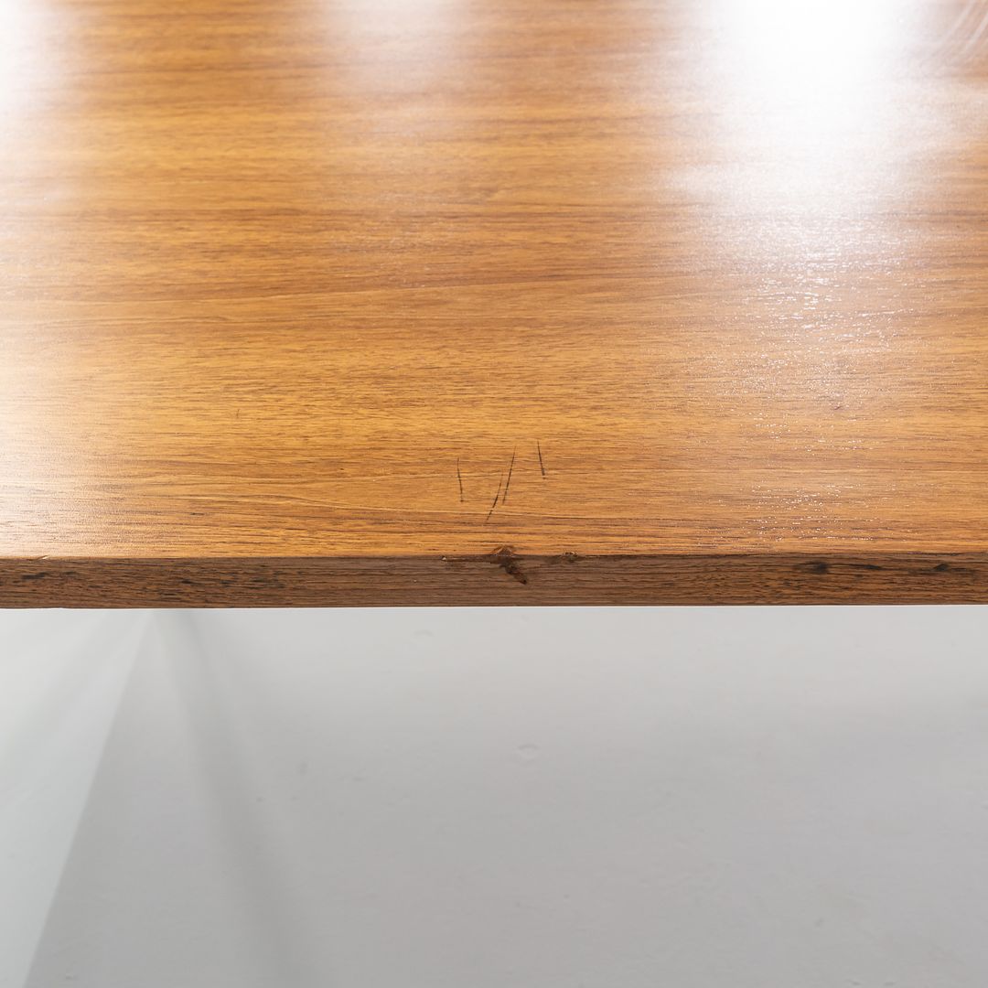 1960s Florence Knoll Walnut Dining or Conference Table with Chromed Steel Legs 34x72 in
