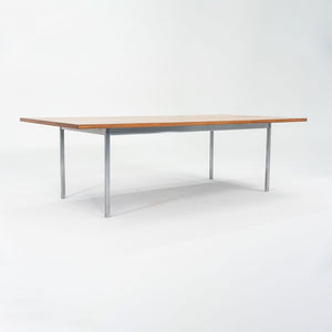 1960s Florence Knoll Walnut Dining or Conference Table with Chromed Steel Legs 34x72 in