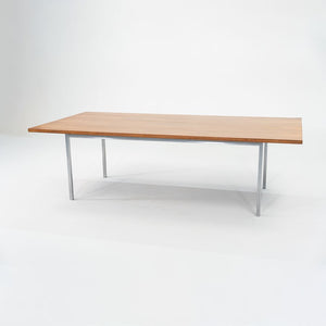 1960s Florence Knoll Walnut Dining or Conference Table with Chromed Steel Legs 34x72 in