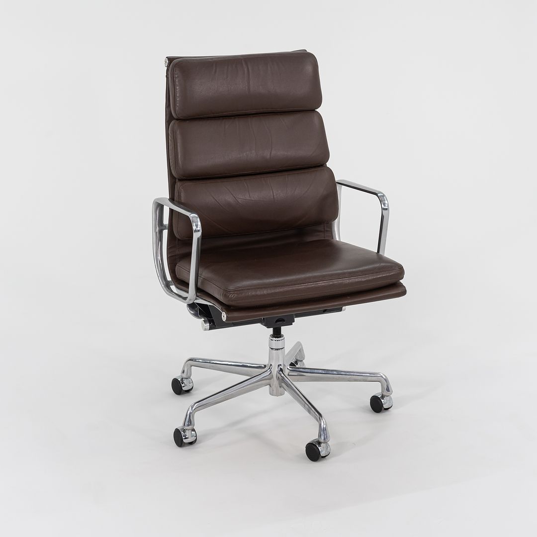 2006 Soft Pad Executive Chair, Model EA437 by Charles and Ray Eames for Herman Miller in Brown Leather 3x Available