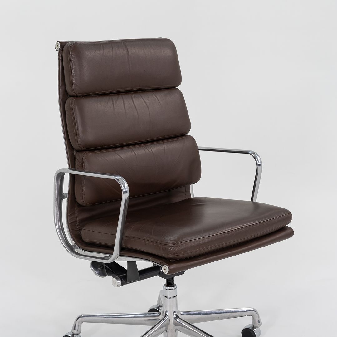 2006 Soft Pad Executive Chair, Model EA437 by Charles and Ray Eames for Herman Miller in Brown Leather 3x Available