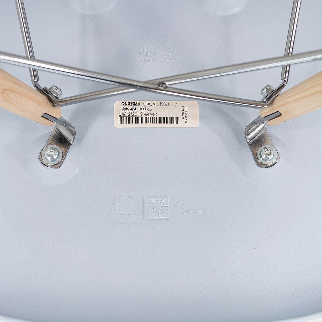 2019 DSW Side Chair with Dowel Base by Ray and Charles Eames for Herman Miller Plastic, Steel, Wood, Rubber