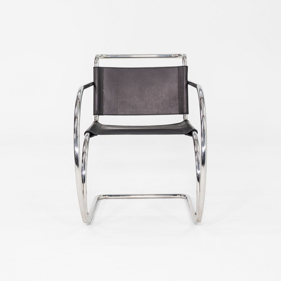 1960s Mies Van Der Rohe for Knoll MR 20 Arm Chair Newly Upholstered in Leather