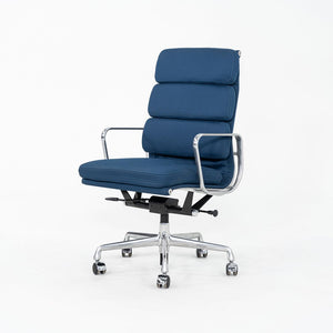 2010s Herman Miller Eames Soft Pad Executive Desk Chair in Blue Fabric 3x Available