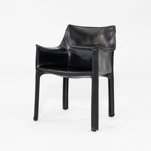 1990s Pair of Mario Bellini Cab 413 Leather Armchair for Cassina Black Leather