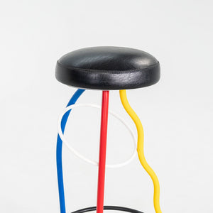 1980s Duplex Bar Stool byJavier Mariscal & Pepe Cortes for BD Barcelona w/ Vinyl