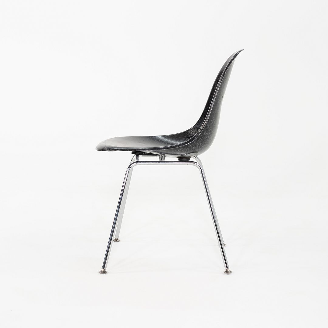 2019 Set of Six Eames Modernica Fiberglass DSX Dining Side Chairs in Black