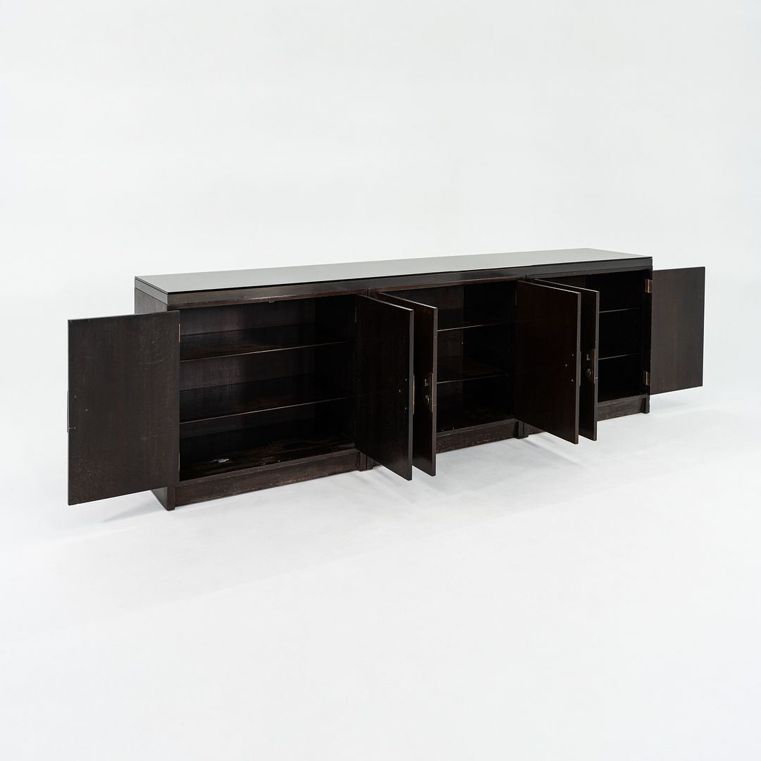 1950s Edward Wormley for Dunbar Walnut Ming Sideboard Cabinet w/ Brass Hardware