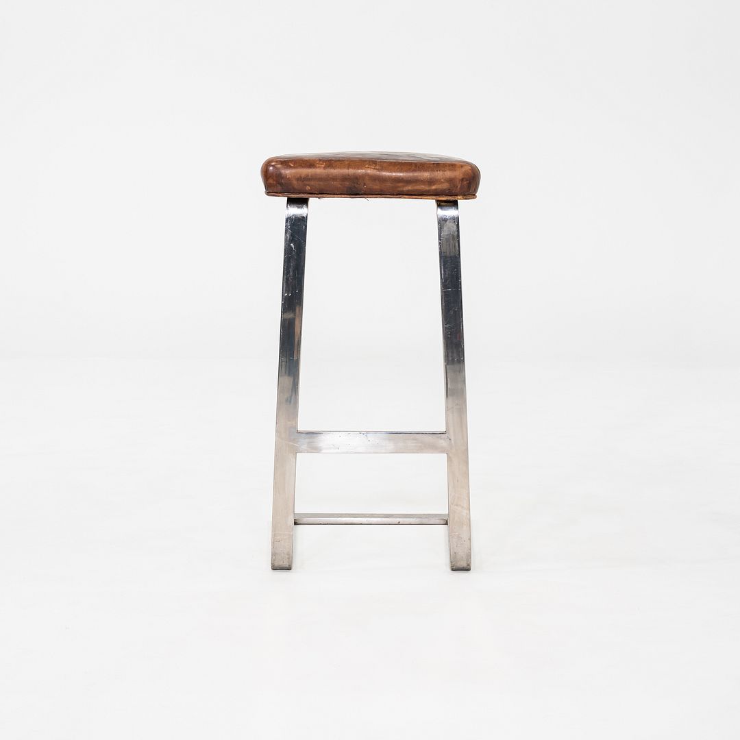 1980s Four Seasons Barstool by Cumberland Furniture in Stainless and Leather