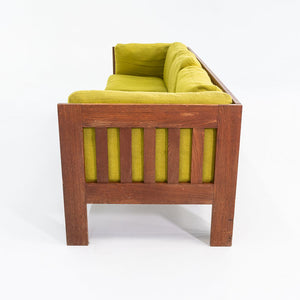 1975 Tage Poulsen Sofa w/ Lime Green Fabric Cushions for CI Designs in Oak