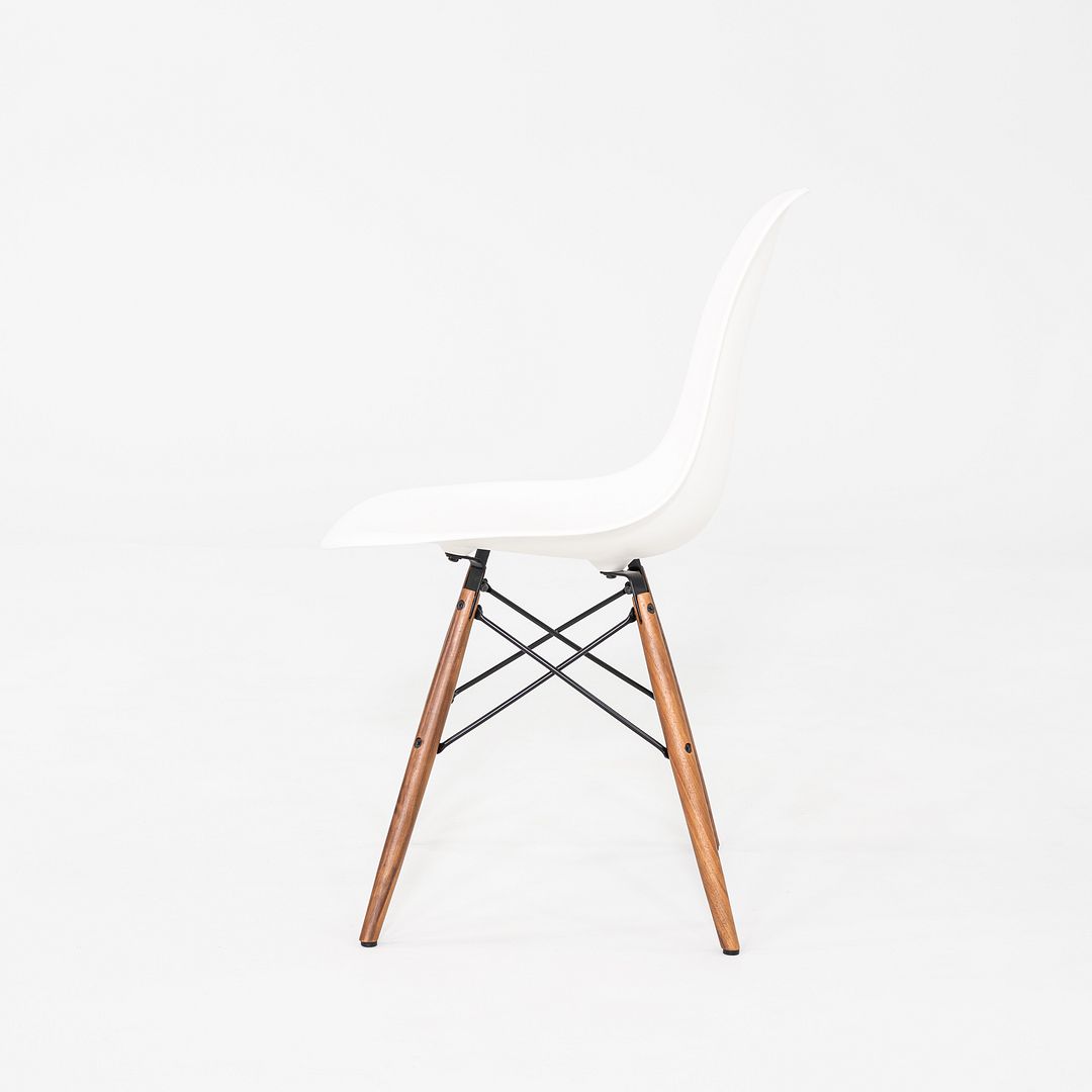 2021 Herman Miller Eames DSW Dining Side Chair in White w/ Walnut Base 12x Avail