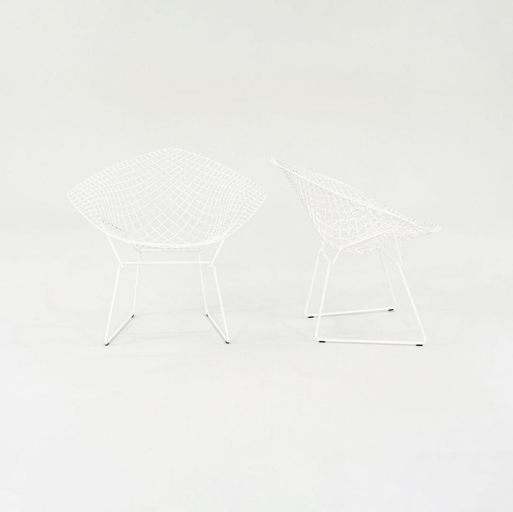 2023 Pair of Bertoia Diamond Chairs, Model 421 by Harry Bertoia for Knoll in White