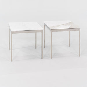 1990s TA.18G Square Side Table by Nicos Zographos for Zographos Designs in Marble and Stainless Steel 2x Available