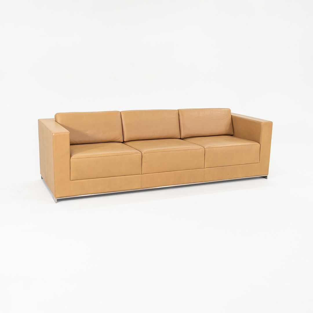 2019 B.1 Three Seat Sofa by Fabien Baron for Bernhardt Design in Caramel Leather
