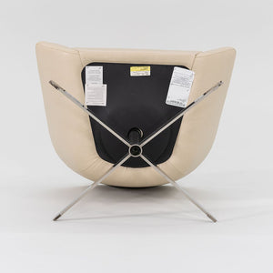 2011 Remy Lounge Chair by Jeffrey Bernett for Bernhardt Design in Steel and Creme Leather 2x Available