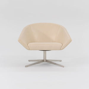 2011 Remy Lounge Chair by Jeffrey Bernett for Bernhardt Design in Steel and Creme Leather 2x Available