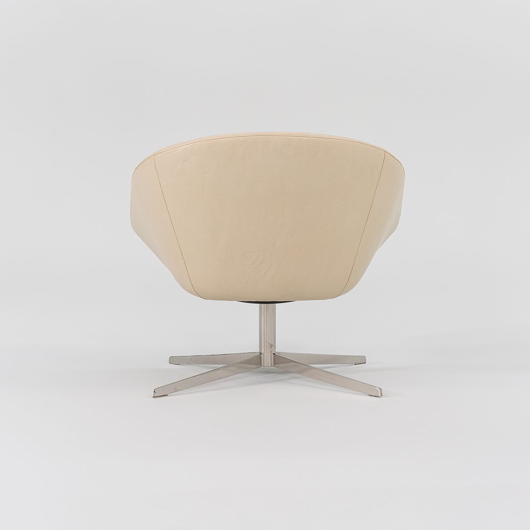 2011 Remy Lounge Chair by Jeffrey Bernett for Bernhardt Design in Steel and Creme Leather 2x Available