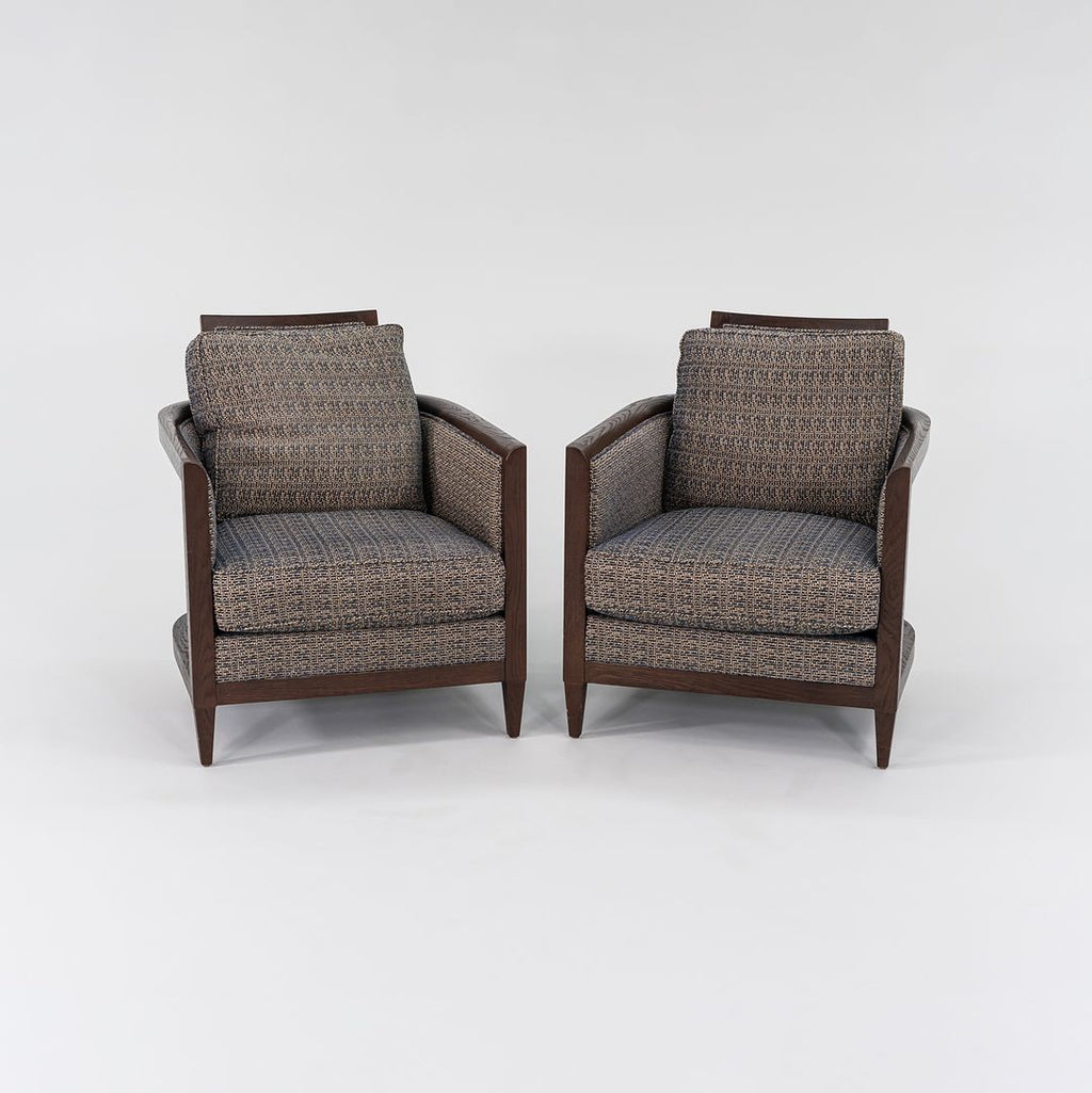 SOLD 2011 Pair of Hemp Sail Club Chairs by John Hutton for Holly Hunt in Fabric