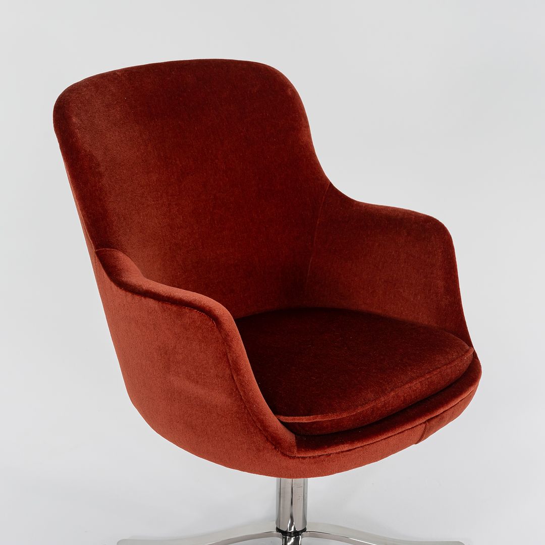 2009 Alpha High Back Bucket Chair by Nicos Zographos for Zographos Designs in Red Velvet 4x Available