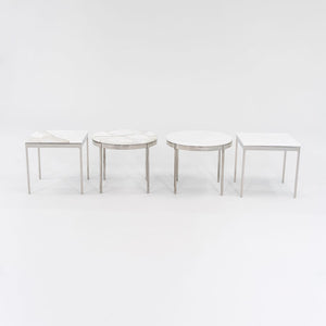 1990s TA.18G Square Side Table by Nicos Zographos for Zographos Designs in Marble and Stainless Steel 2x Available