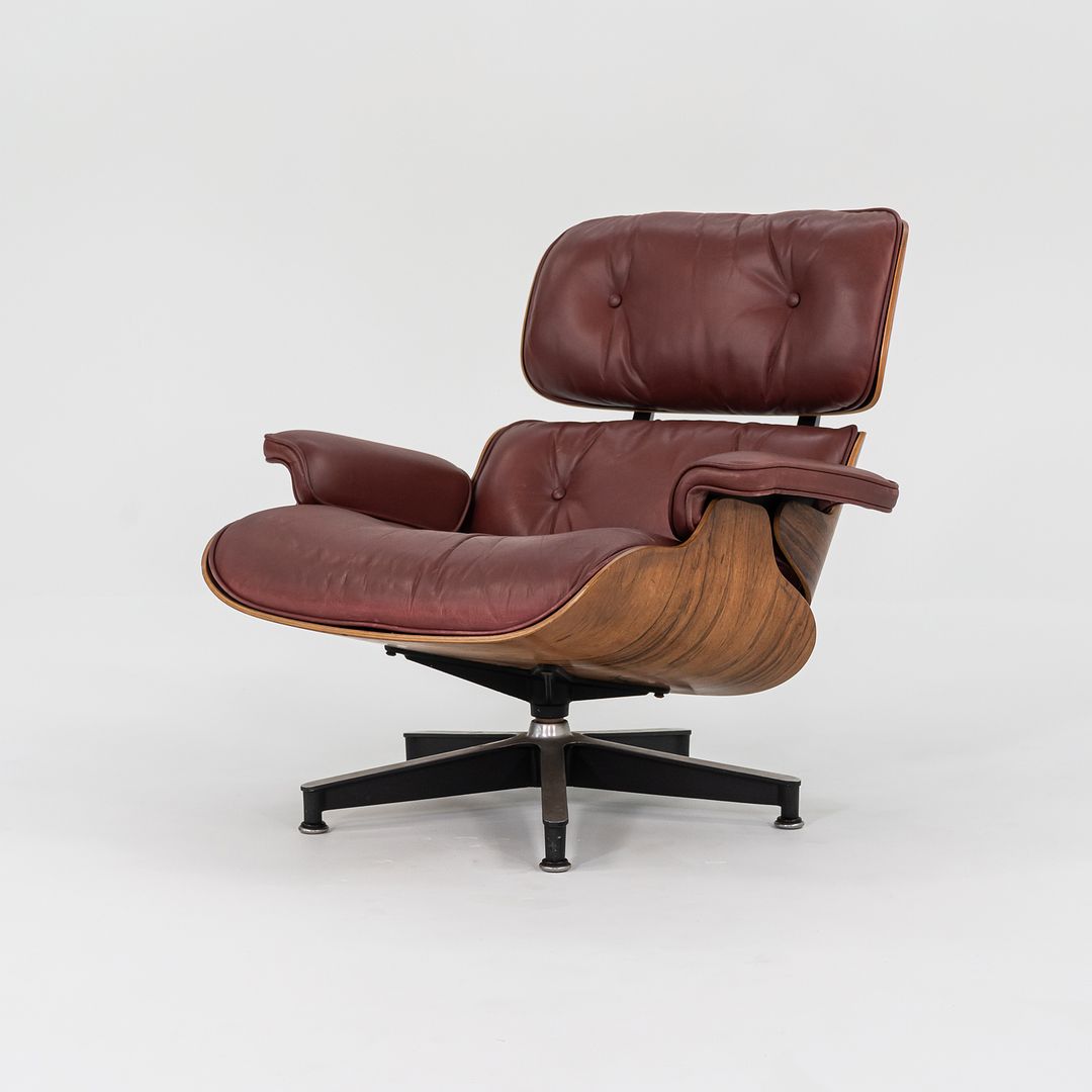 1960s Herman Miller Eames Lounge Chair and Ottoman 670 & 671 by Charles and Ray Eames in Red Leather