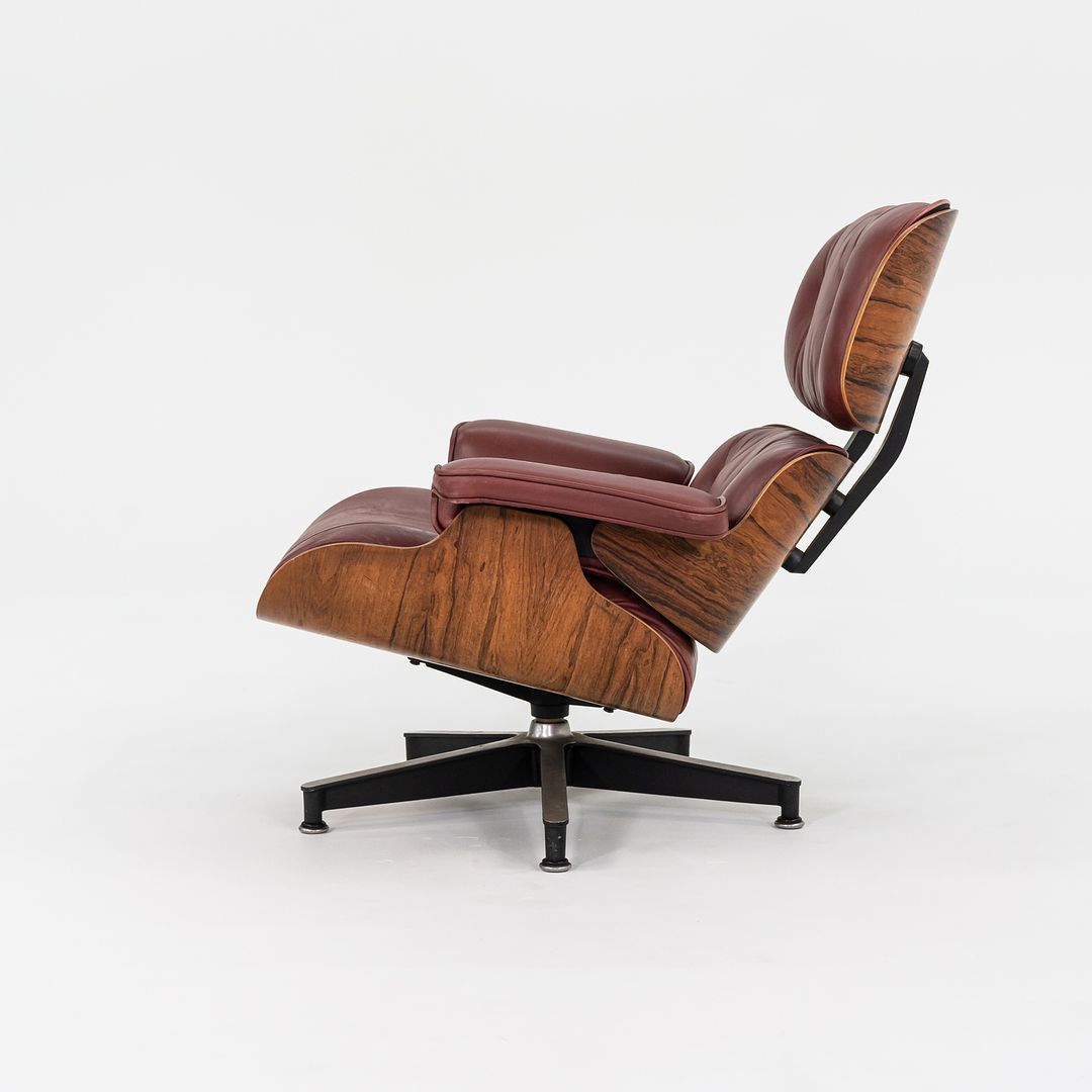 1960s Herman Miller Eames Lounge Chair and Ottoman 670 & 671 by Charles and Ray Eames in Red Leather