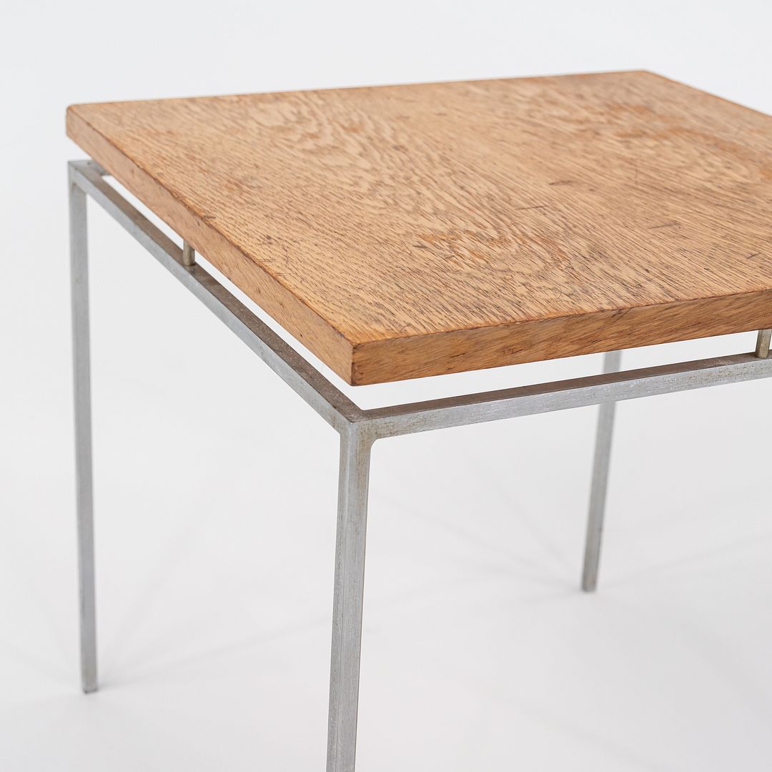 1960s Knud Joos for Jason Mobler Side Table in Oak with Chromed Steel Frame