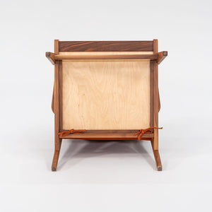 SOLD C. 2020 Jens Risom Lounge Chair and Ottoman for DWR in Orange Maharam Fabric and Walnut