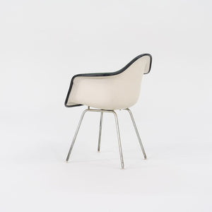 1970s Set of Four Herman Miller Eames Fiberglass DAX Dining Chairs in Green Fabric with H-Base