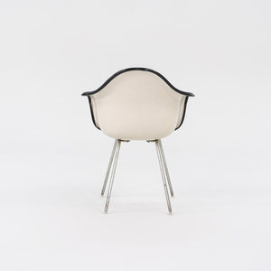 1970s Set of Four Herman Miller Eames Fiberglass DAX Dining Chairs in Green Fabric with H-Base