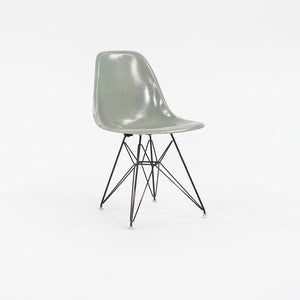 SOLD 1961 Herman Miller Eames Fiberglass DSR Side Shell Dining Chair with Eiffel Base in Seafoam Green