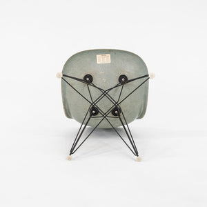 SOLD 1961 Herman Miller Eames Fiberglass DSR Side Shell Dining Chair with Eiffel Base in Seafoam Green
