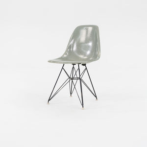 SOLD 1961 Herman Miller Eames Fiberglass DSR Side Shell Dining Chair with Eiffel Base in Seafoam Green