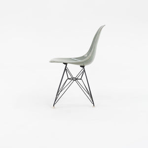 SOLD 1961 Herman Miller Eames Fiberglass DSR Side Shell Dining Chair with Eiffel Base in Seafoam Green