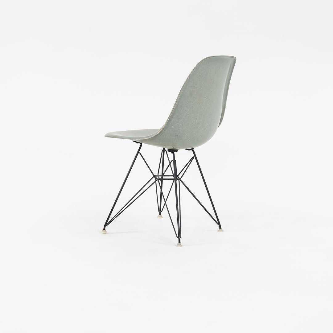 SOLD 1961 Herman Miller Eames Fiberglass DSR Side Shell Dining Chair with Eiffel Base in Seafoam Green