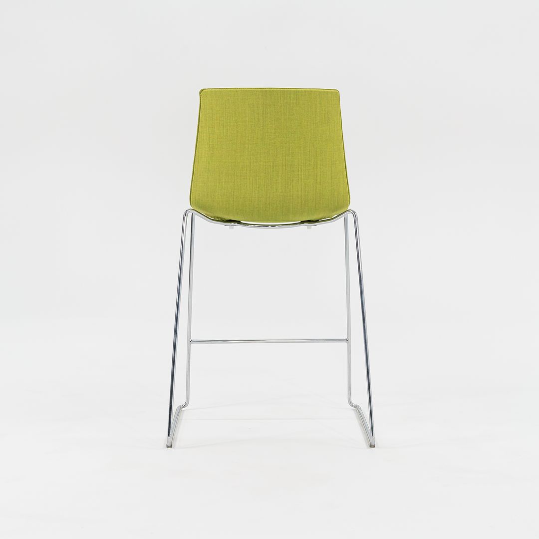 2010s Lievore Altherr Molina for Arper Catifa 46 Upholstered Counter Stool in Green Fabric 2x Available