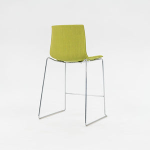 2010s Lievore Altherr Molina for Arper Catifa 46 Upholstered Counter Stool in Green Fabric 2x Available
