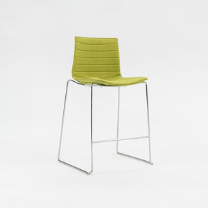 2010s Lievore Altherr Molina for Arper Catifa 46 Upholstered Counter Stool in Green Fabric 2x Available