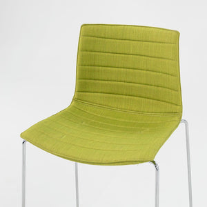 2010s Lievore Altherr Molina for Arper Catifa 46 Upholstered Counter Stool in Green Fabric 2x Available