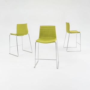 2010s Lievore Altherr Molina for Arper Catifa 46 Upholstered Counter Stool in Green Fabric 2x Available