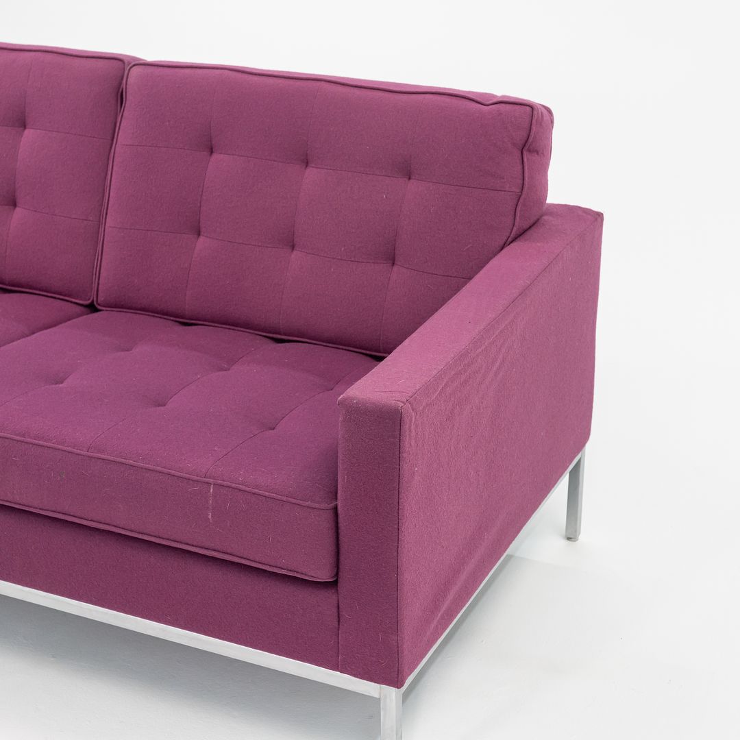 2015 Florence Knoll Settee, Model 1205S2 by Florence Knoll for Knoll in Purple Fabric