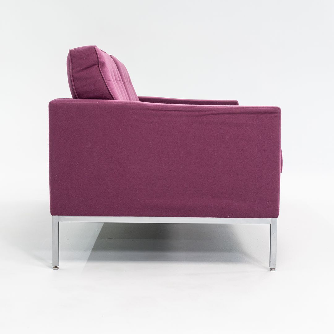 2015 Florence Knoll Settee, Model 1205S2 by Florence Knoll for Knoll in Purple Fabric