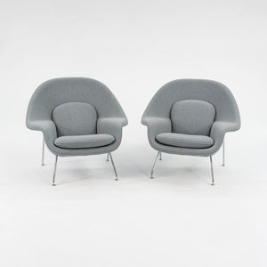 SOLD 2010s Womb Lounge Chair, Model 70LM by Eero Saarinen for Knoll in Grey Boucle
