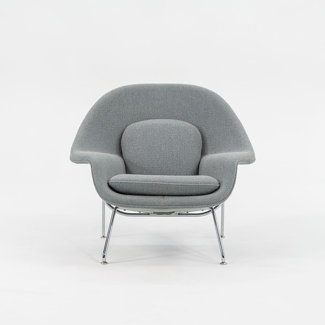 2010s Womb Lounge Chair, Model 70LM by Eero Saarinen for Knoll in Grey Boucle 2x Available