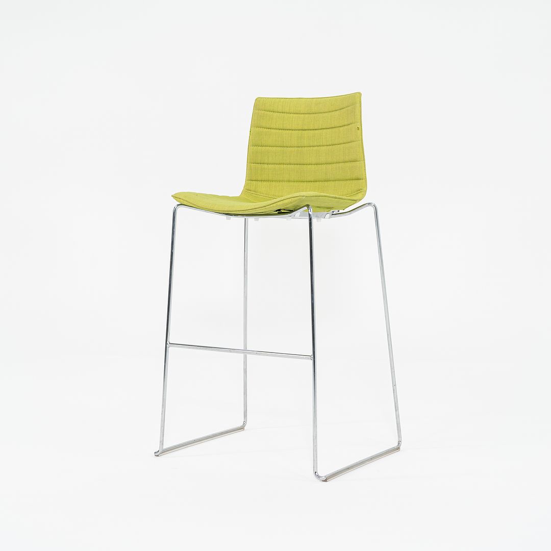 2010s Lievore Altherr Molina for Arper Catifa 46 Upholstered Bar Stool in Green Fabric 3x Available