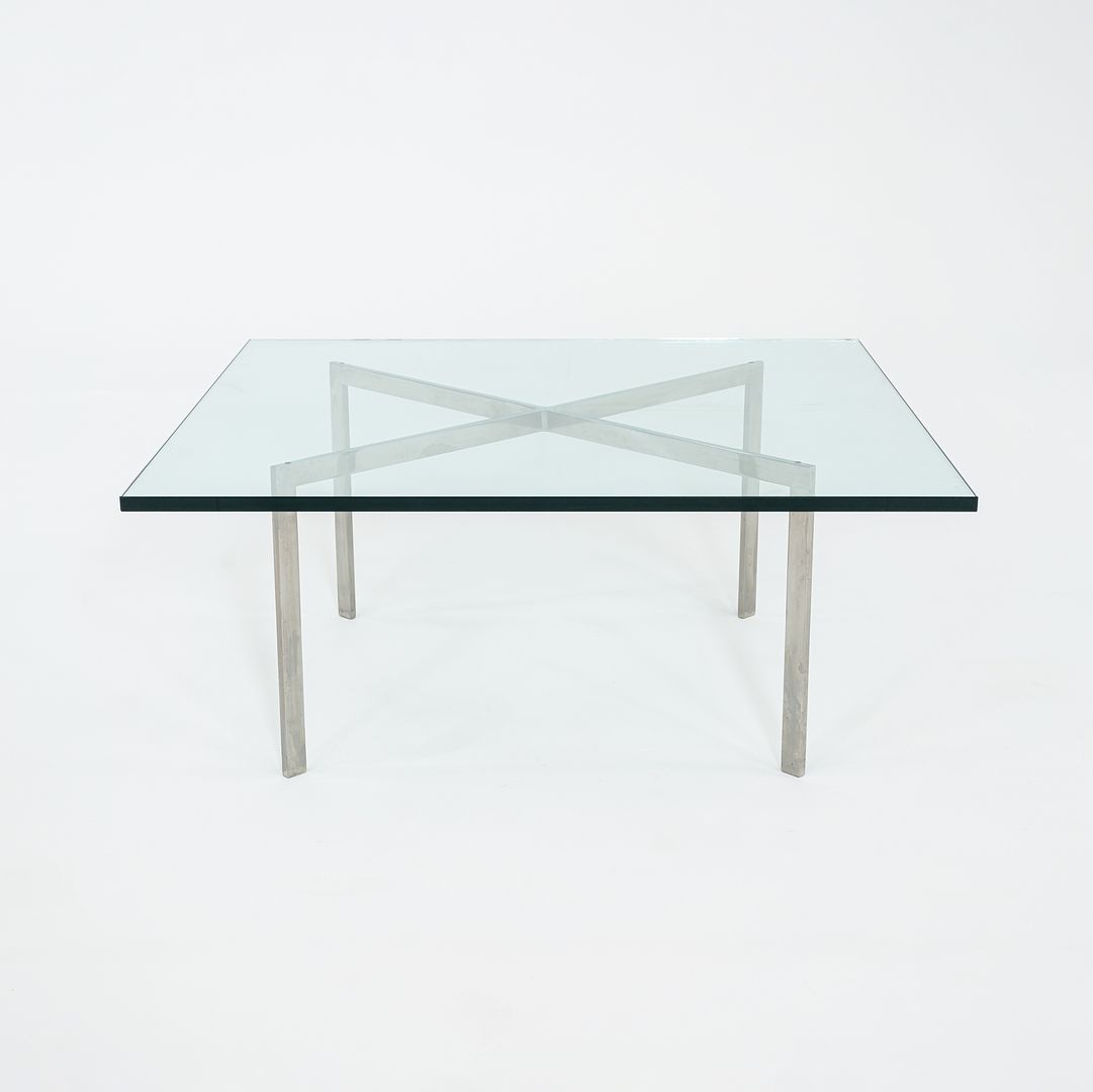 1960s Barcelona Coffee Table by Mies van der Rohe for Knoll in Glass and Stainless Steel